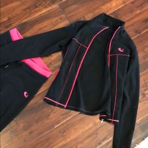 Pink and black tracksuit